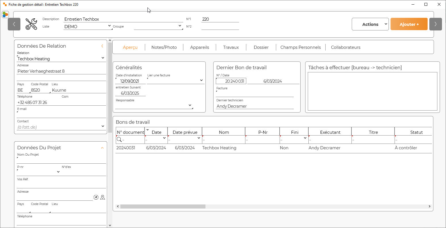 fiche de gestion detail